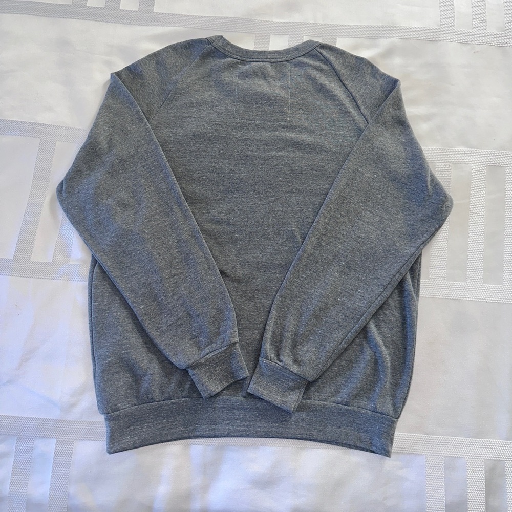 👍🏻 Aviator Nation Heather Gray Grey Smiley crewneck size large - Picture 3 of 7